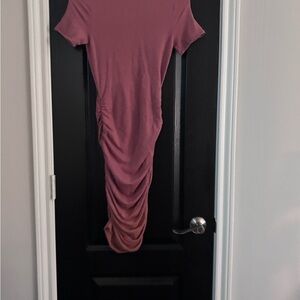 Express Dusty Rose Ruched Maxi Dress